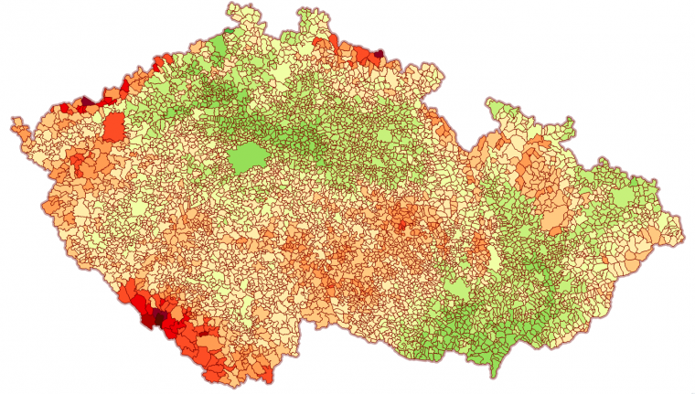 Obce podle nadmořské výšky